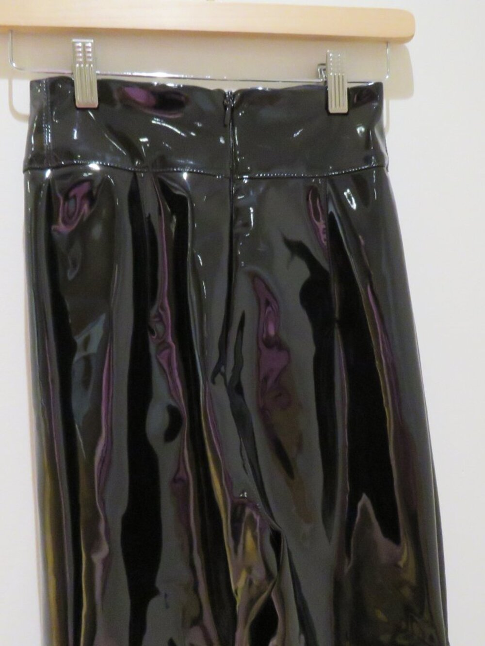 HOUSE OF CB Harmony Black Patent Vinyl High Waisted Pants XS Baddie Mob Wives - Picture 9 of 13